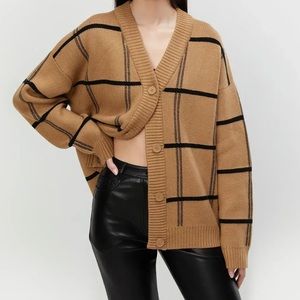 Oak + Fort Oversized plaid cardigan